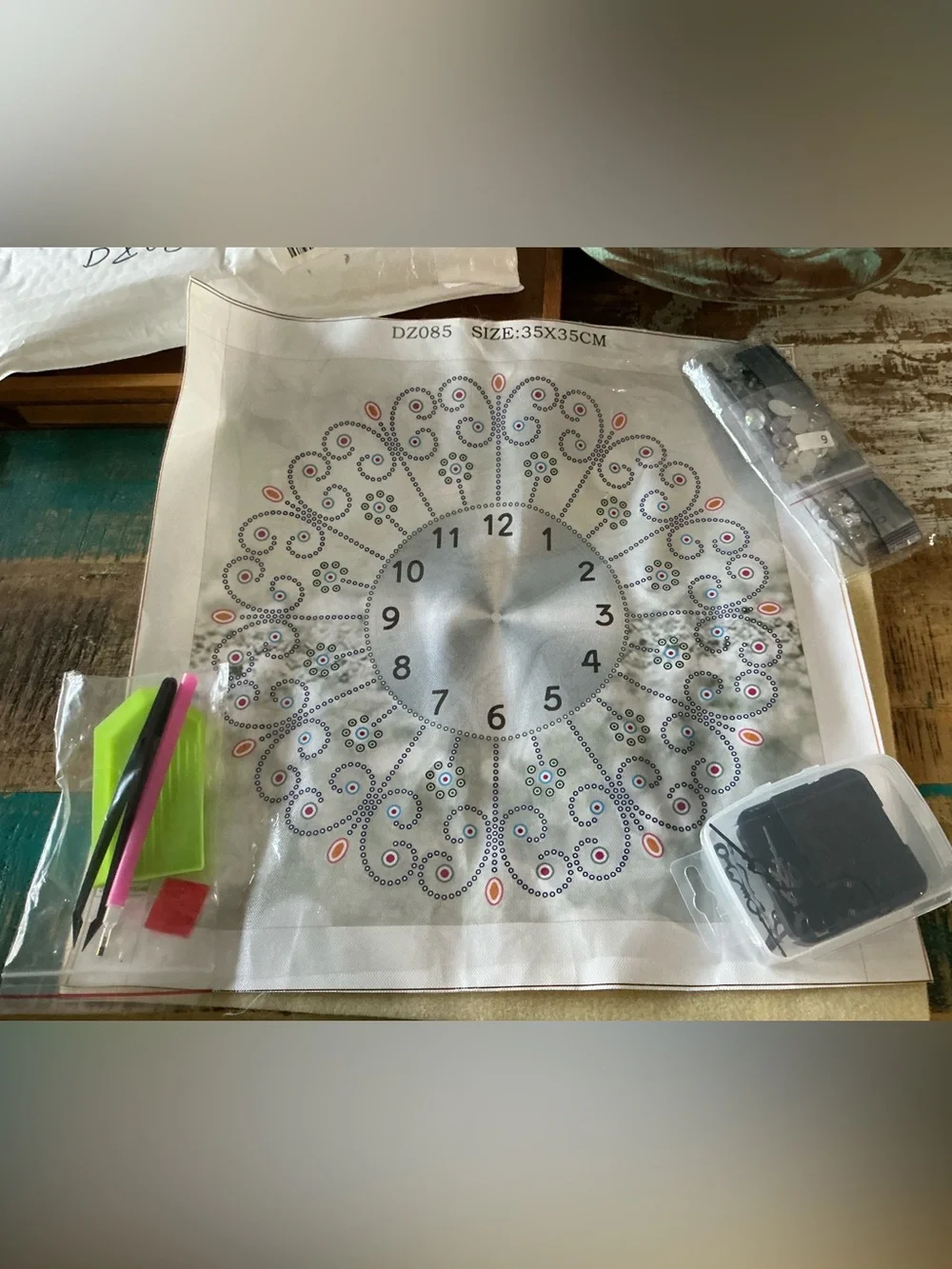 DIY Wall Clock Kit - Silver, Blue & Pink